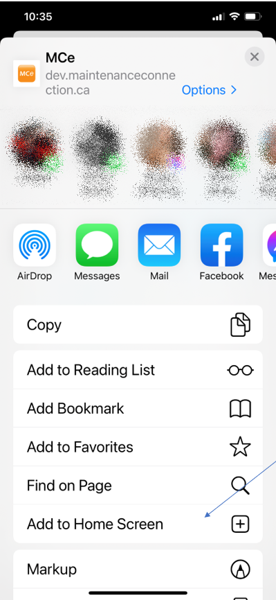 iOS Add to Home Screen Button